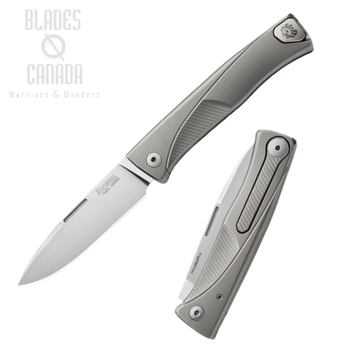 Lion Steel TL GY Thrill Slipjoint Folding Knife, M390, Titanium Grey